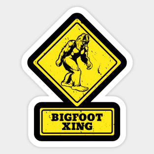 Bigfoot Xing Road Sign Sticker